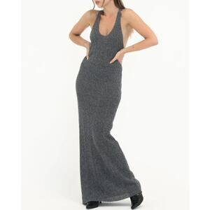 Rumored Heathered Charcoal Gray Maxi Dress